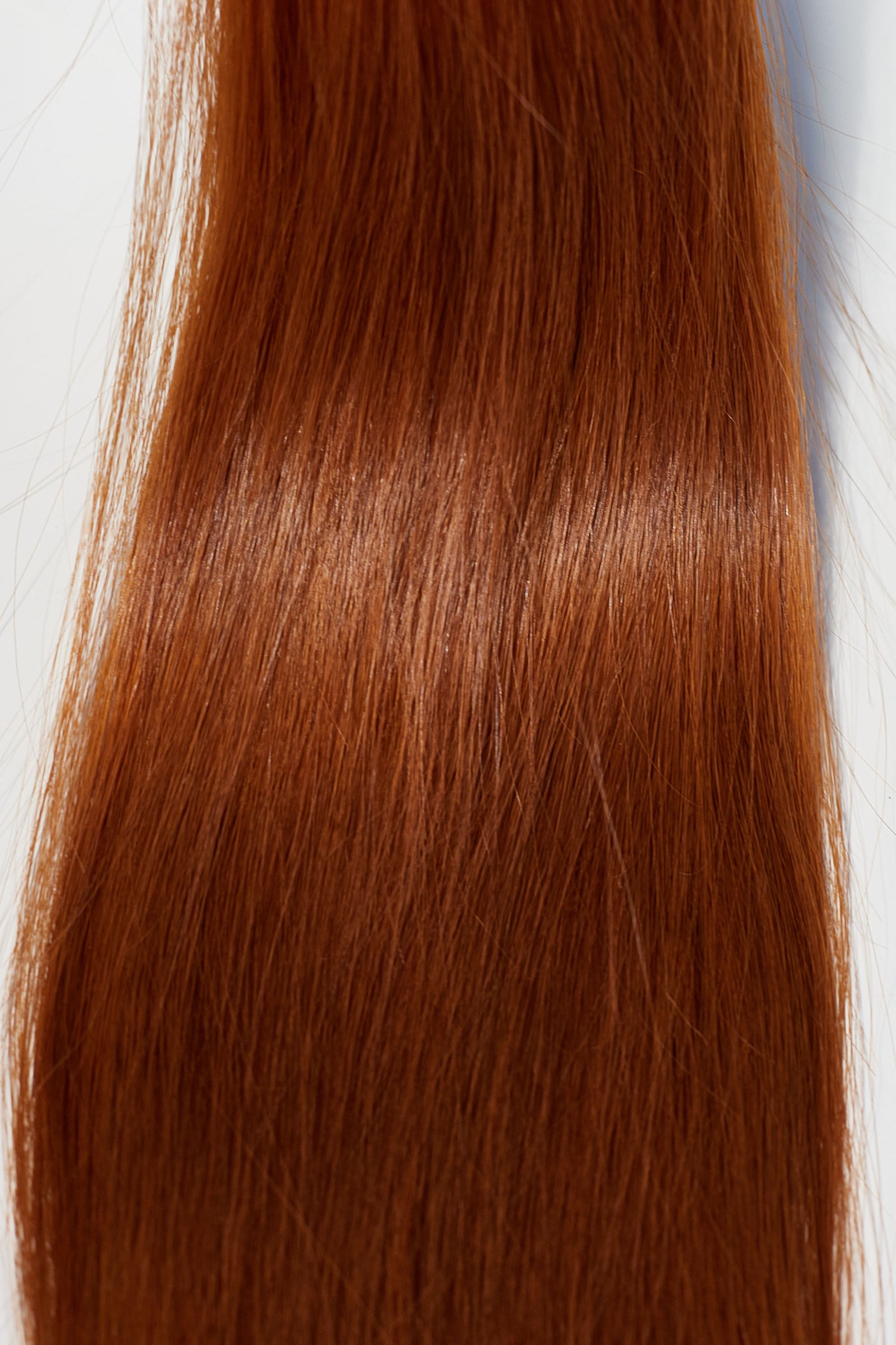 Behair professional Keratin Tip "Premium" 28" (70cm) Natural Straight Brilliant Copper #130 - 25g (Micro - 0.5g each pcs) hair extensions
