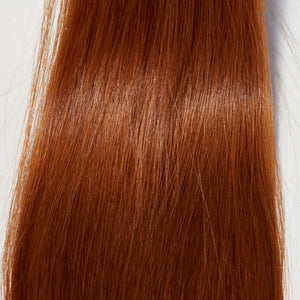 Behair professional Keratin Tip "Premium" 24" (60cm) Natural Straight Brilliant Copper #130 - 25g (1g each pcs) hair extensions
