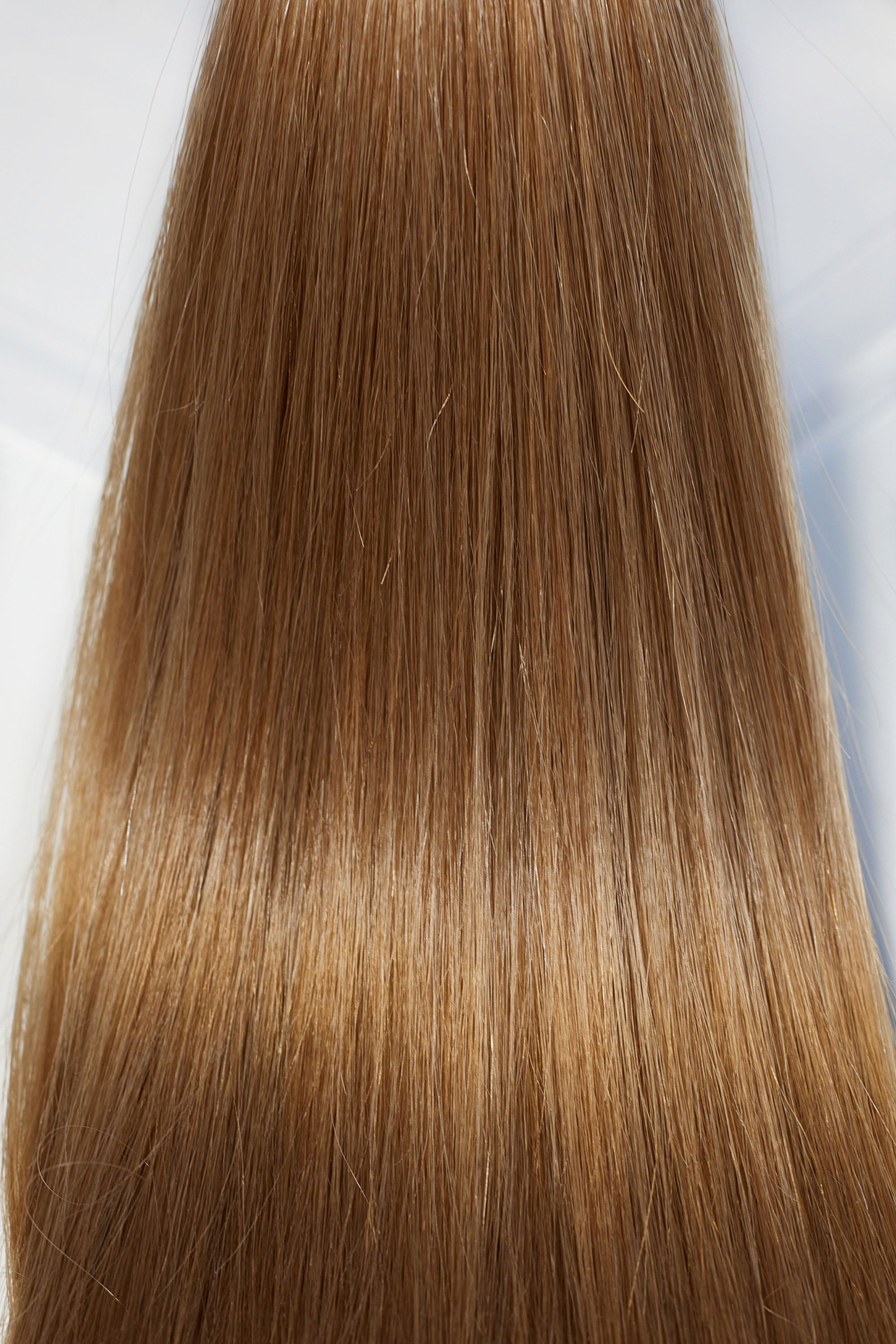 Behair professional Keratin Tip "Premium" 16" (40cm) Natural Straight Caramel Brown #8 - 25g (1g each pcs) hair extensions
