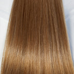 Behair professional Keratin Tip "Premium" 20" (50cm) Natural Straight Caramel Brown #8 - 25g (Standard - 0.7g each pcs) hair extensions