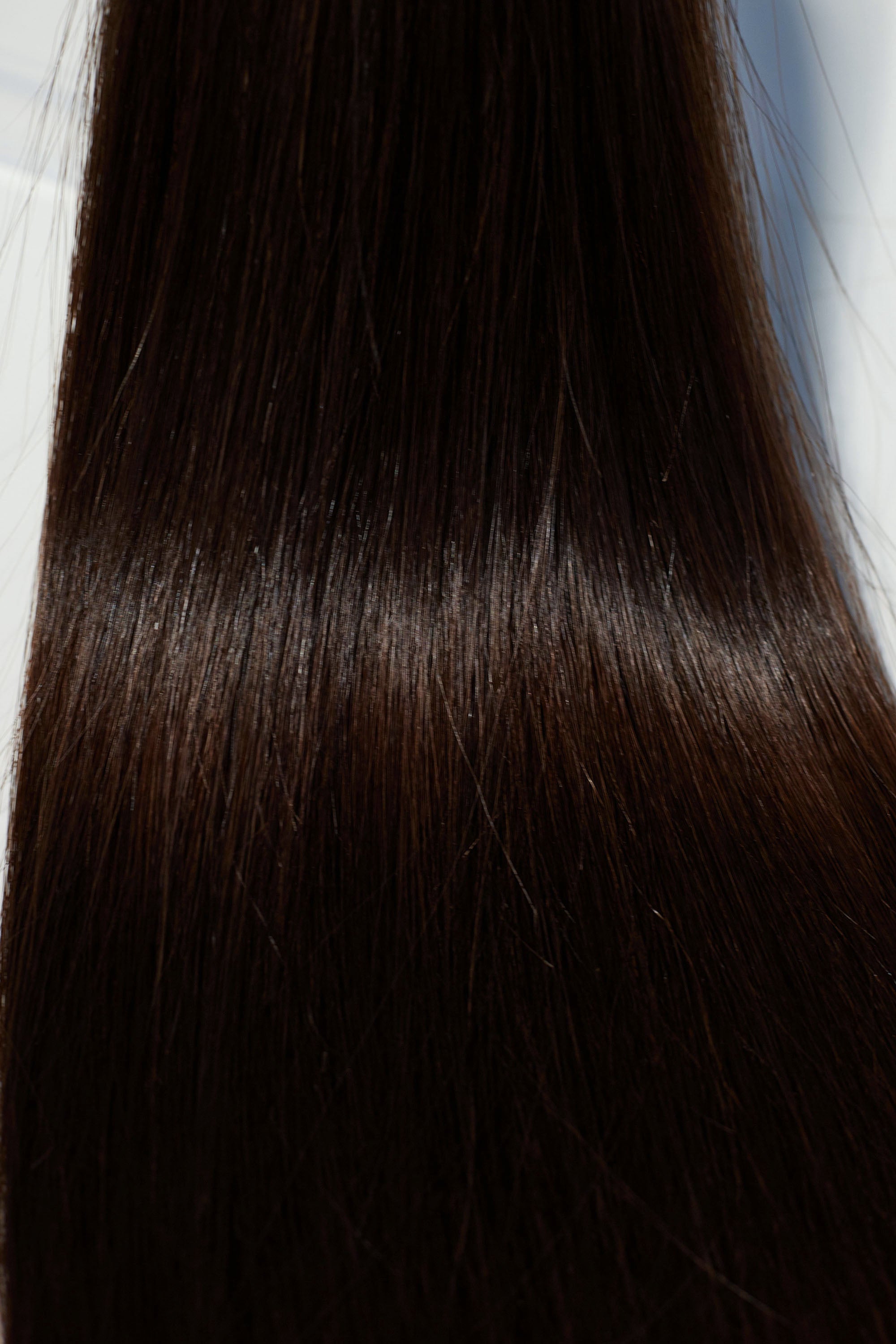 Behair professional Keratin Tip "Premium" 28" (70cm) Natural Straight Dark Coffee Brown #2 - 25g (1g each pcs) hair extensions