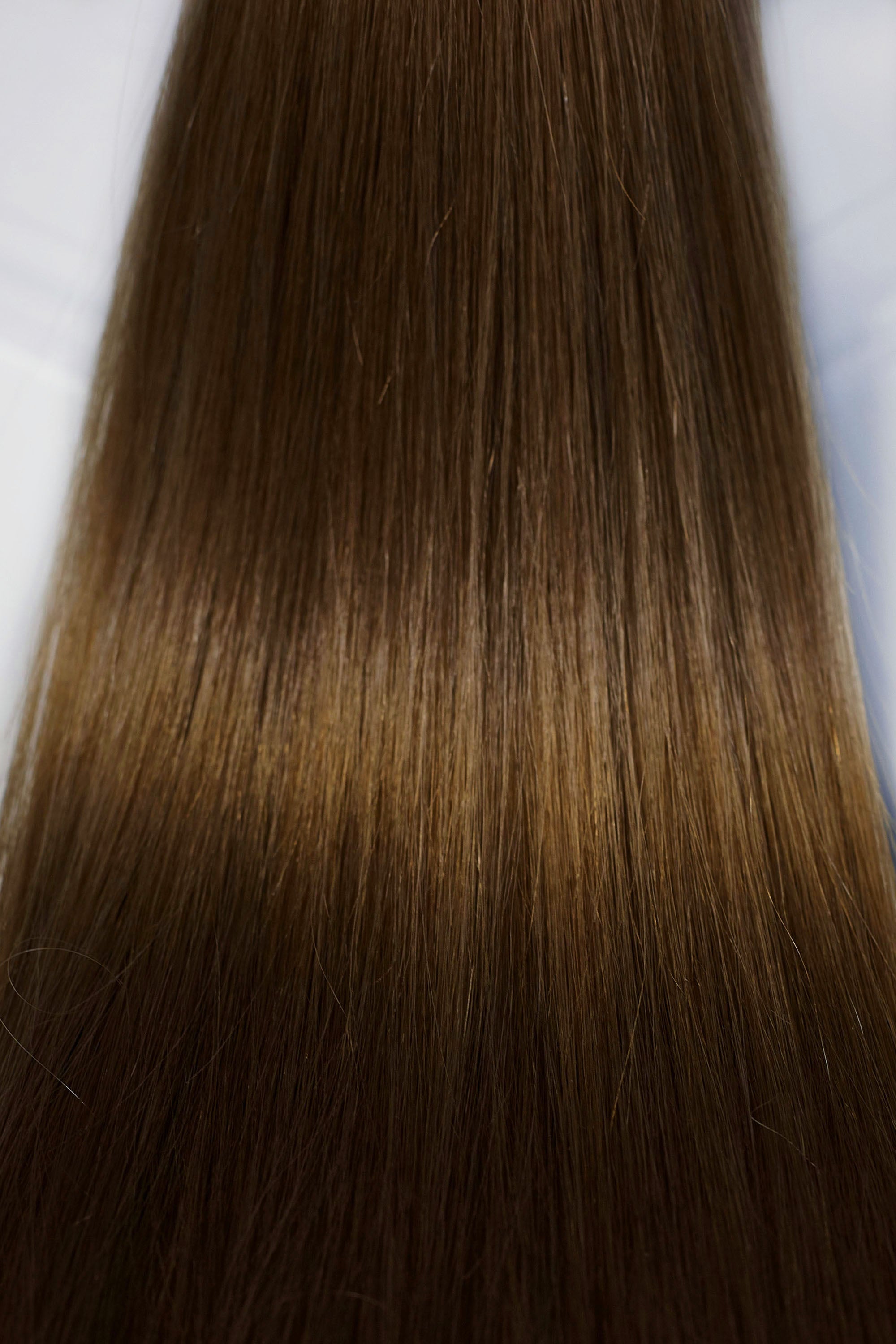 Behair professional Keratin Tip "Premium" 28" (70cm) Natural Straight Honey Walnut Brown #5 - 25g (Standart - 0.7g each pcs) hair extensions