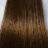 Behair professional Keratin Tip "Premium" 16" (40cm) Natural Straight Honey Walnut Brown #5 - 25g (1g each pcs) hair extensions