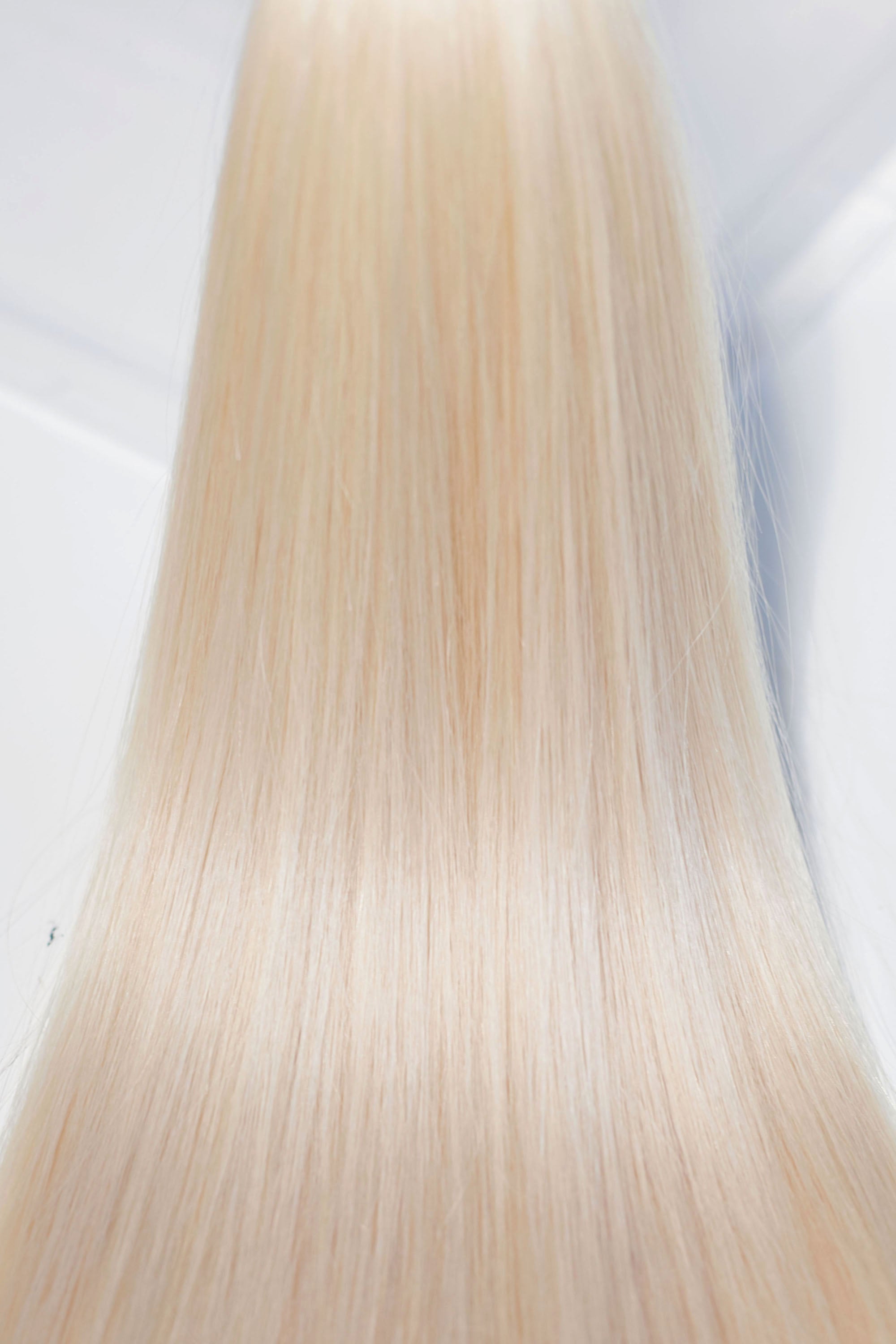 Behair professional Keratin Tip "Premium" 16" (40cm) Natural Straight Ice Blond #000 - 25g (Micro - 0.5g each pcs) hair extensions