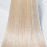 Behair professional Keratin Tip "Premium" 20" (50cm) Natural Straight Ice Blond #000 - 25g (Standart - 0.7g each pcs) hair extensions