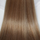 Behair professional Keratin Tip "Premium" 28" (70cm) Natural Straight Light Ash Brown #10 - 25g (Standart - 0.7g each pcs) hair extensions