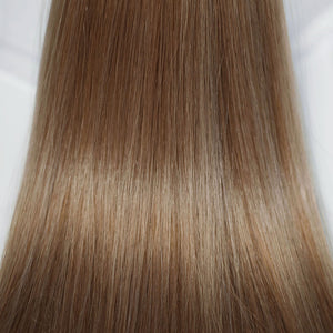 Behair professional Keratin Tip "Premium" 20" (50cm) Natural Straight Light Ash Brown #10 - 25g (Standard - 0.7g each pcs) hair extensions
