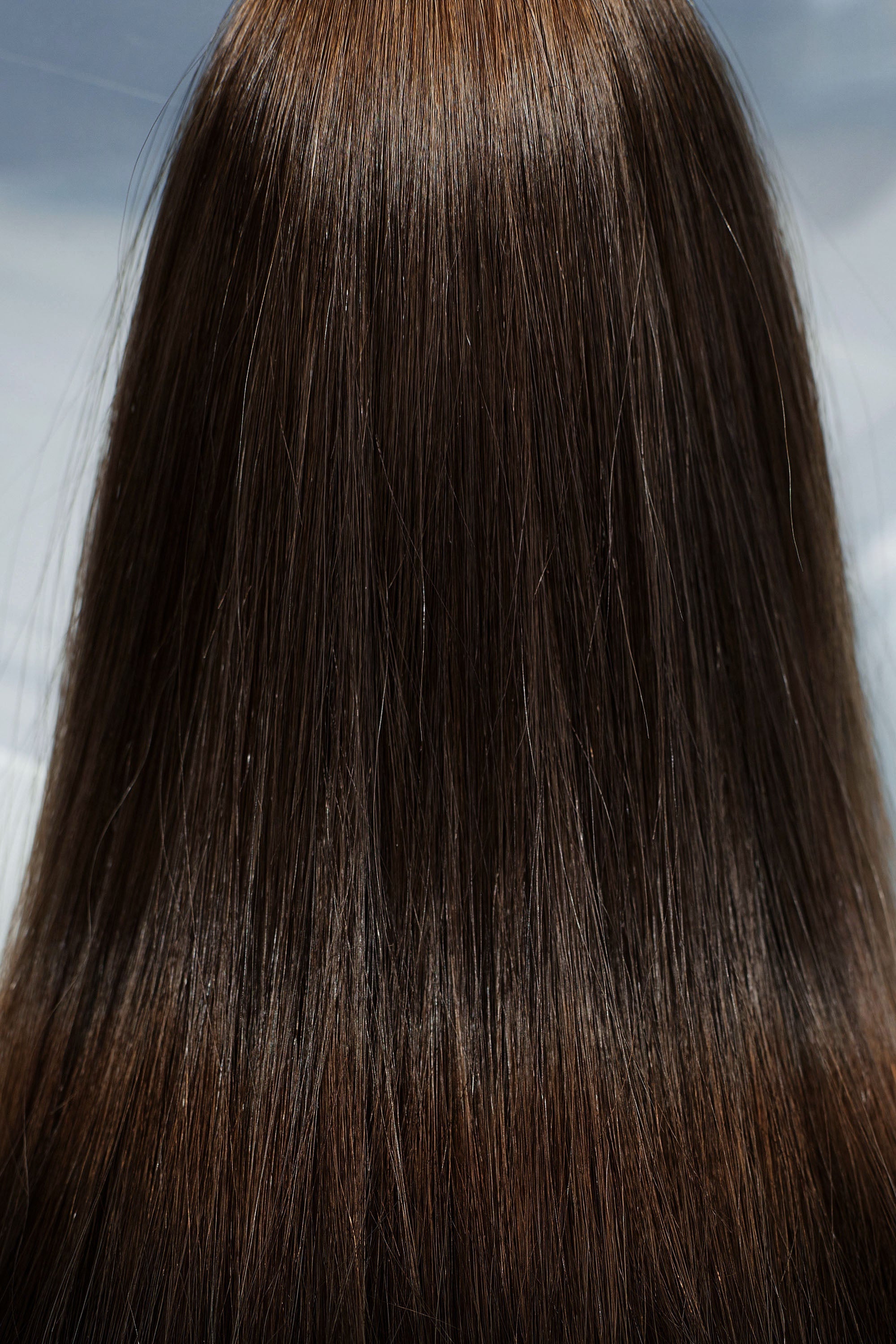 Behair professional Keratin Tip "Premium" 22" (55cm) Natural Straight Light Brown #4 - 25g (Micro - 0.5g each pcs) hair extensions