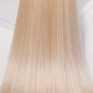 Behair professional Keratin Tip "Premium" 18" (45cm) Natural Straight Platinum Blond #60 - 25g (Standart - 0.7g each pcs) hair extensions