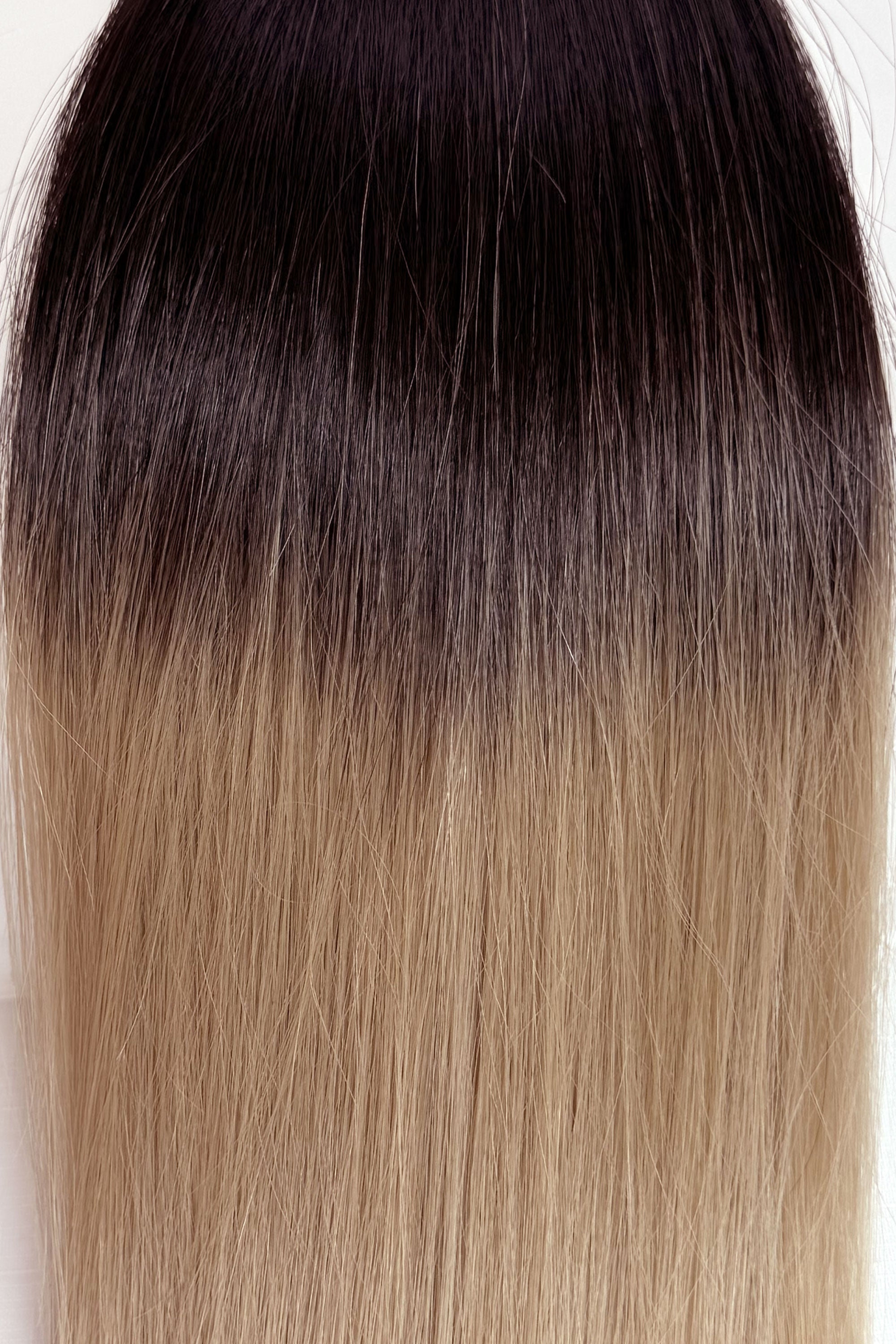 Behair professional Keratin Tip "Premium" 20" (50cm) Natural Straight Rooted Dark Coffee Brown/Light Gold Sand #2/16 - 25g (Standard - 0.7g each pcs) hair extensions