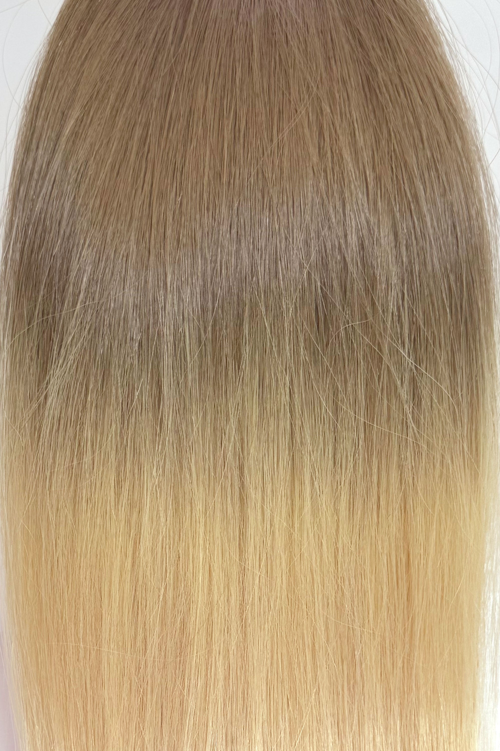 Behair professional Keratin Tip "Premium" 20" (50cm) Natural Straight Rooted Light Ash Brown/Ice Blond #10/000 - 25g (Standard - 0.7g each pcs) hair extensions