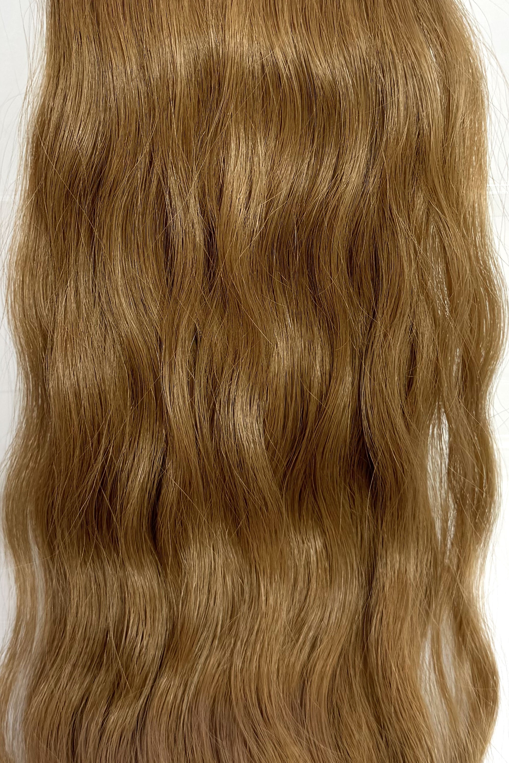 Behair professional Keratin Tip "Premium" 26" (65cm) Natural Wave Caramel Brown #8 - 25g (Standard - 0.7g each pcs) hair extensions