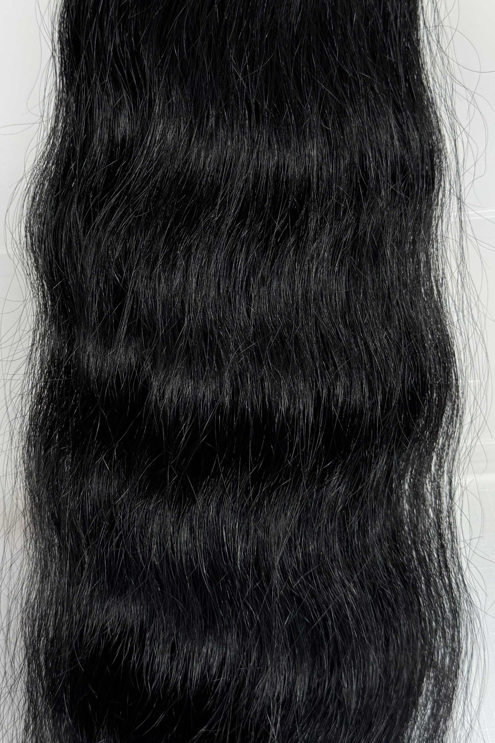 Behair professional Keratin Tip "Premium" 26" (65cm) Natural Wave Jet Black #1 - 25g (Standard - 0.7g each pcs) hair extensions